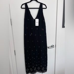 Zara black maxi dress size small NWT